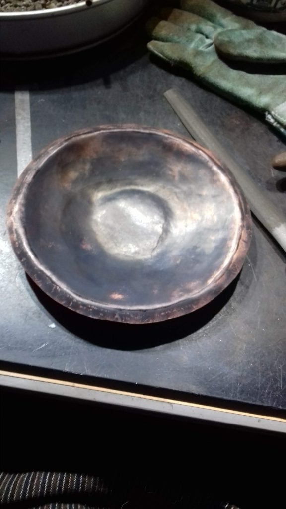 Reclaimed copper Bowl - flattening the rim