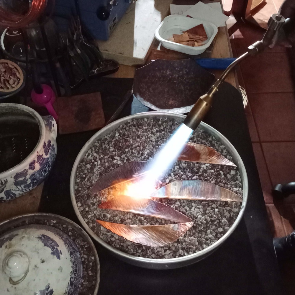 Making Copper Leaves –annealing